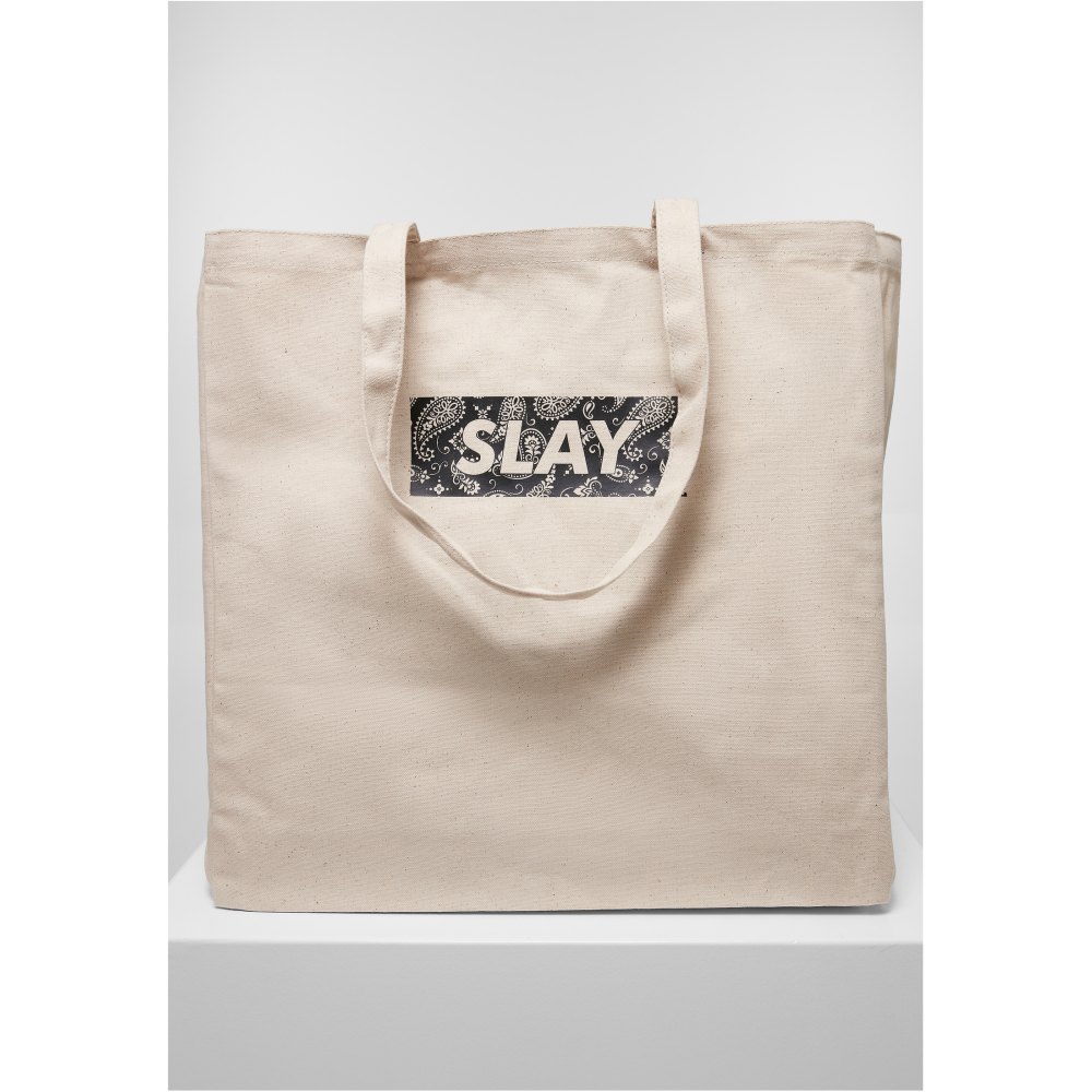 Mister Tee - SLAY Oversize Canvas Tote bag - Wit